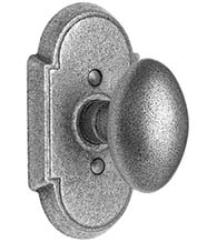 Wrought Steel Egg Knob with Arched Rose, Emtek 7051SV