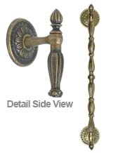 Decorative 17 Inch Ornate Door Pull with Rosettes, FII-1229/1/17