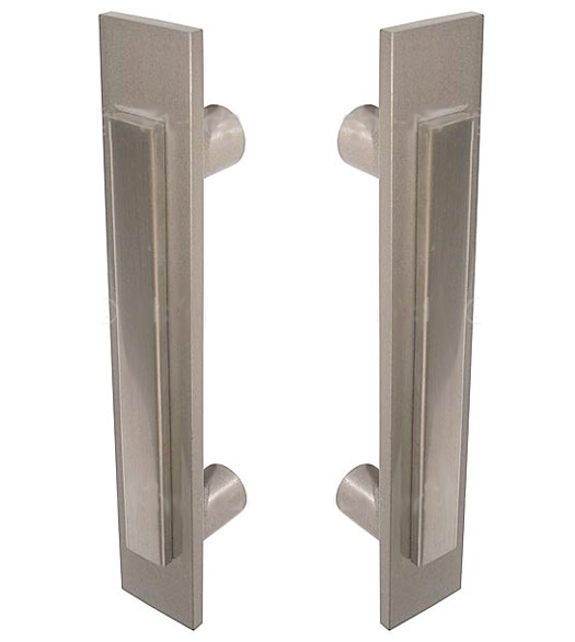Contemporary Two Tone 12 Inch Shower Door Pulls, Pair, First