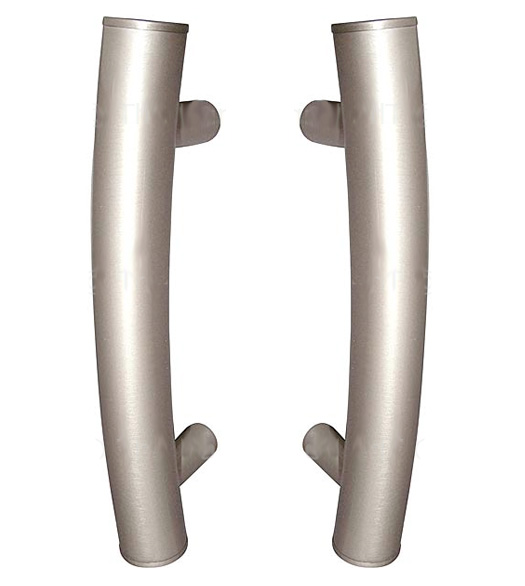 Contemporary Curved 14 Inch Shower Door Pulls, Pair, First Impressions
