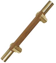 Wood Door Pull with End Caps, First Impressions CTO150SLVSBR