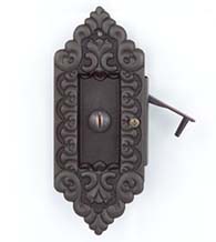 Victorian Sliding Pocket Door Privacy Lock, First Impressions DRB1006BRPVC