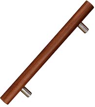1 Inch Wood Door Pull with Brass Mounts, First Impressions LGN100SBR