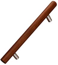 1-1/2 Inch Wood Door Pull with Brass Mounts, First Impressions LGN150SBR