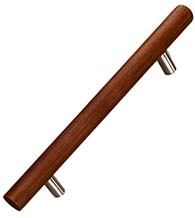 1-1/2 Inch Wood Door Pull with Stainless Steel Mounts, First Impressions LGN150SS4