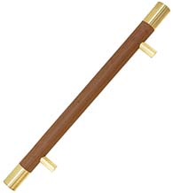 1 Inch Laguna Wood Door Pull with Solid Brass Mounts and Sleeves, First Impressions LOG100SLVSBR