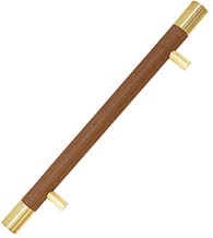 1-1/2 Inch Logan Wood Door Pull with Solid Brass Mounts and Sleeves, First Impressions LOG150SLVSBR
