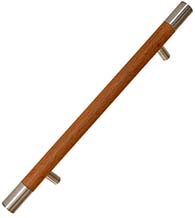 Wooden 1 Inch Door Handle with Stainless Steel End Caps, First Impressions LOG100SLVSS4