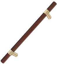Lake 1 Inch Wooden Door Pull with Brass Wrap Around Mounts, First Impressions LKE100SBR