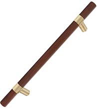Lake 1-1/2 Inch Wooden Door Pull with Brass Wrap Around Mounts, First Impressions LKE150SBR