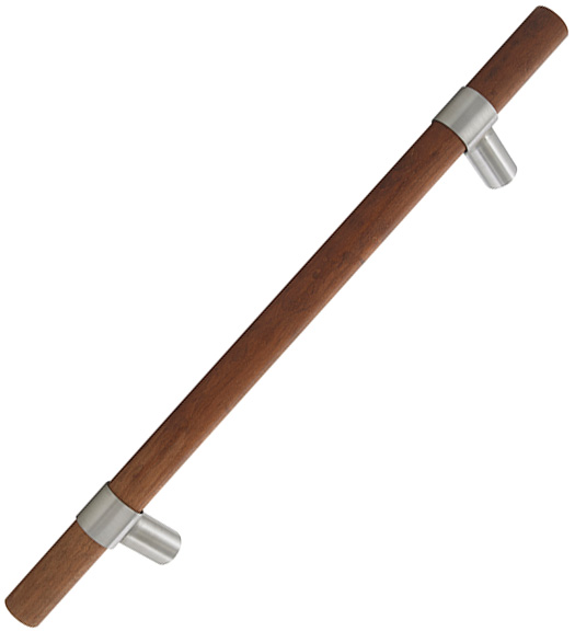 Lake 1 Inch Wooden Door Pull with Stainless Steel Wrap Around Mounts