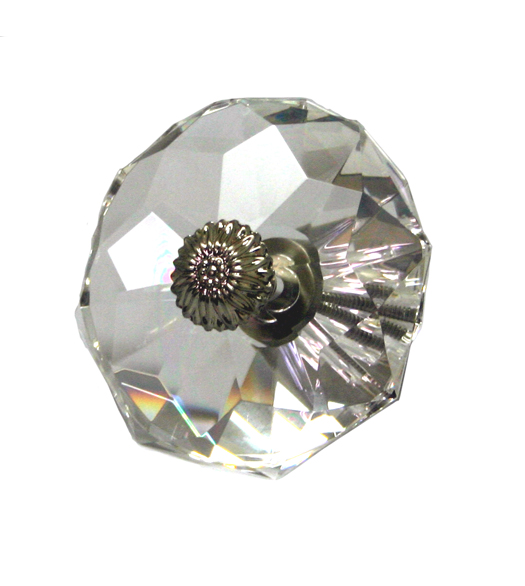 4 Inch Crystal Shower Door Knob with Flower, Pair, First Impressions SD