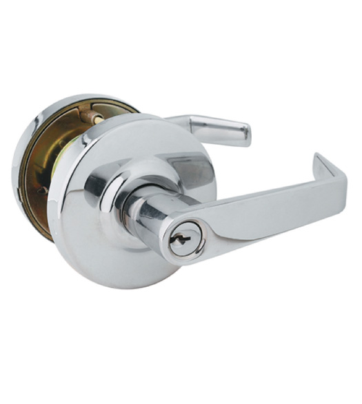 Grade 2 Polished Chrome Commercial Keyed Entry Door Lever, Global GAL