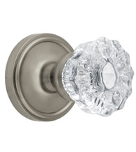 Georgetown Rosette With Crystal Fontainebleau Knob, Grandeur GEOFON