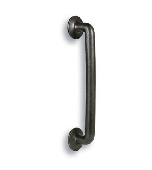 15 Inch CShaped Door Pull With Circular Mounts, Hamilton GH023