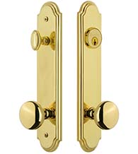 Half-Round Knob with Arc Tall Plate Single Cylinder Entryset, Grandeur ARCFAV19ENTR