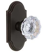 Clear Crystal Fontainebleau Knob with Arc Rose, Grandeur ARCFON