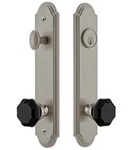 Black Lyon Knob with Arc Tall Plate Entryset, Grandeur ARCLYO19ENTR