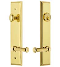 Keyed Entry Set Georgetown Leverset with Carre Tall Plate, Grandeur CARGEO19ENTR