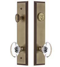 Provence Crystal Knob with Carre Plate Entryset, Grandeur CARPRO19ENTR