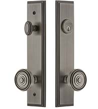 Single Cylinder Soleil Knob with Carre Tall Plate Entryset, Grandeur CARSOL19ENTR