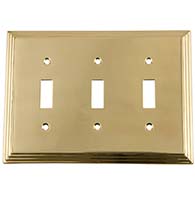 Deco Triple Light Switch Plate, Grandeur DECSWPLTT3