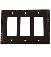 Triple Egg and Dart Rocker Switch Plate, Grandeur EADSWPLTR3
