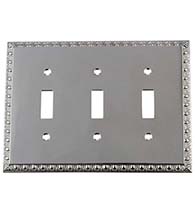 Triple Egg and Dart Toggle Switch Plate, Grandeur EADSWPLTT3