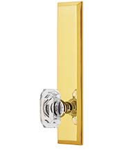 Baguette Crystal Knob with Fifth Avenue Plate, Grandeur FAVBCC19