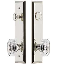 Baguette Crystal Knob with Fifth Avenue Plate Entryset, Grandeur FAVBCC19ENTR
