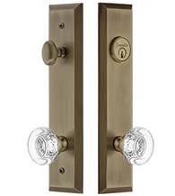 Bordeaux Crystal Knob with Fifth Avenue Plate Entryset, Grandeur FAVBOR19ENTR