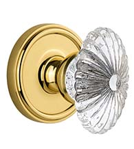 Scalloped Crystal Egg Knob with Georgetown Rose, Grandeur GEOBUR
