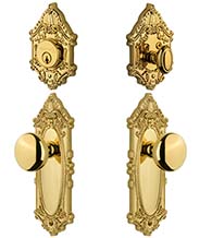 Grande Victorian Fifth Avenue Knob Single Cylinder Combo, Grandeur GVCFAVCOM