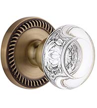 Bordeaux Half Round Knob With Newport Rosette, Grandeur NEWBOR