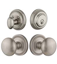 Newport Single Cylinder Combo With Fifth Avenue Knob, Grandeur NEWFAVCOM