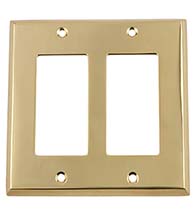 New York Double Rocker Switch Plate, Grandeur NYKSWPLTR2