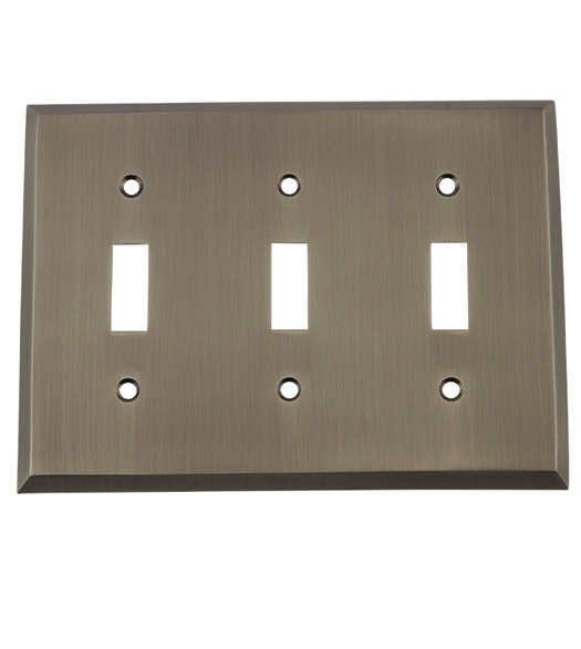 New York Triple Toggle Switch Plate