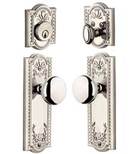 Parthenon Rose With Fifth Avenue Knob Single Cylinder Combo, Grandeur PARFAVCOM