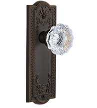 Crystal Fontainebleau Knob With Parthenon Plate, Grandeur PARFON