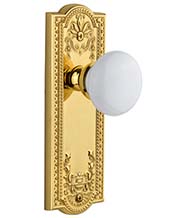 Parthenon Plate With Hyde Park Porcelain Knob, Grandeur PARHYD
