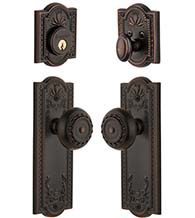 Parthenon Decorative Knob And Deadbolt Combo, Grandeur PARPARCOM
