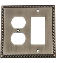 Rope Outlet and Rocker Light Switch Plate, Grandeur ROPSWPLTRD