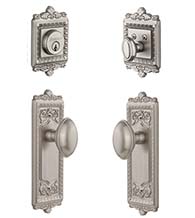 Eden Prairie Egg Knob Single Cylinder Windsor Combo Set, Grandeur WINEDNCOM
