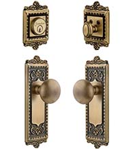 Windsor Rose With Fifth Avenue Knob Single Cylinder Combo, Grandeur WINFAVCOM