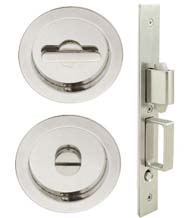 Round Luna Pocket Door Privacy Set, INOX FH22PD8440