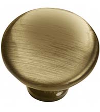Antique Brass 1-1/4 Diameter Cabinet Knob, Laurey 55505
