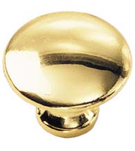Polished Brass 1-1/4 Diameter Cabinet Knob, Laurey 55537