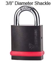 3/8 Inch Diameter Shackle Security Padlock, Mul-T-Lock NE10LE1