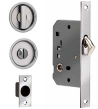 Century Round Privacy Pocket Door Mortise Lock, Omnia 3910S