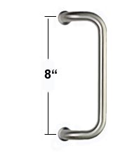 8 Inch Stainless Steel Offset Door Pull, Omnia 4019/300-US32D